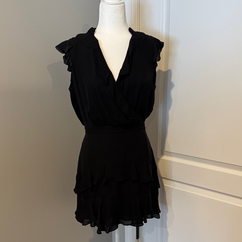Parker Black Ruffle Mini Dress